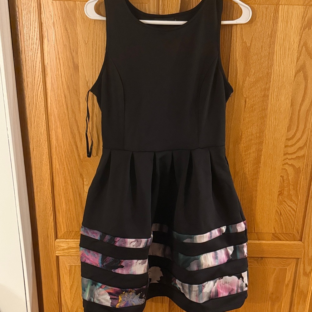 Apt. 9 Black Midi Dress with Floral Accents